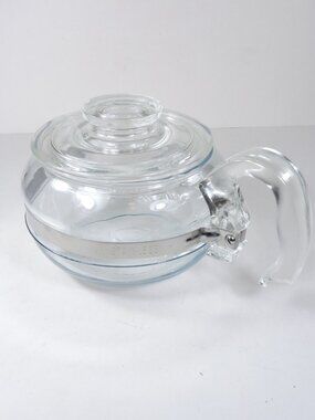 Vintage Pyrex  6 Cup Tea Pot - Flameware Glass - Stove Top - Model 8446-B